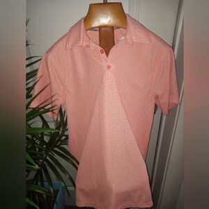 NWOT,Coral Patterned,  Polo Golf Shirt, Size Medium